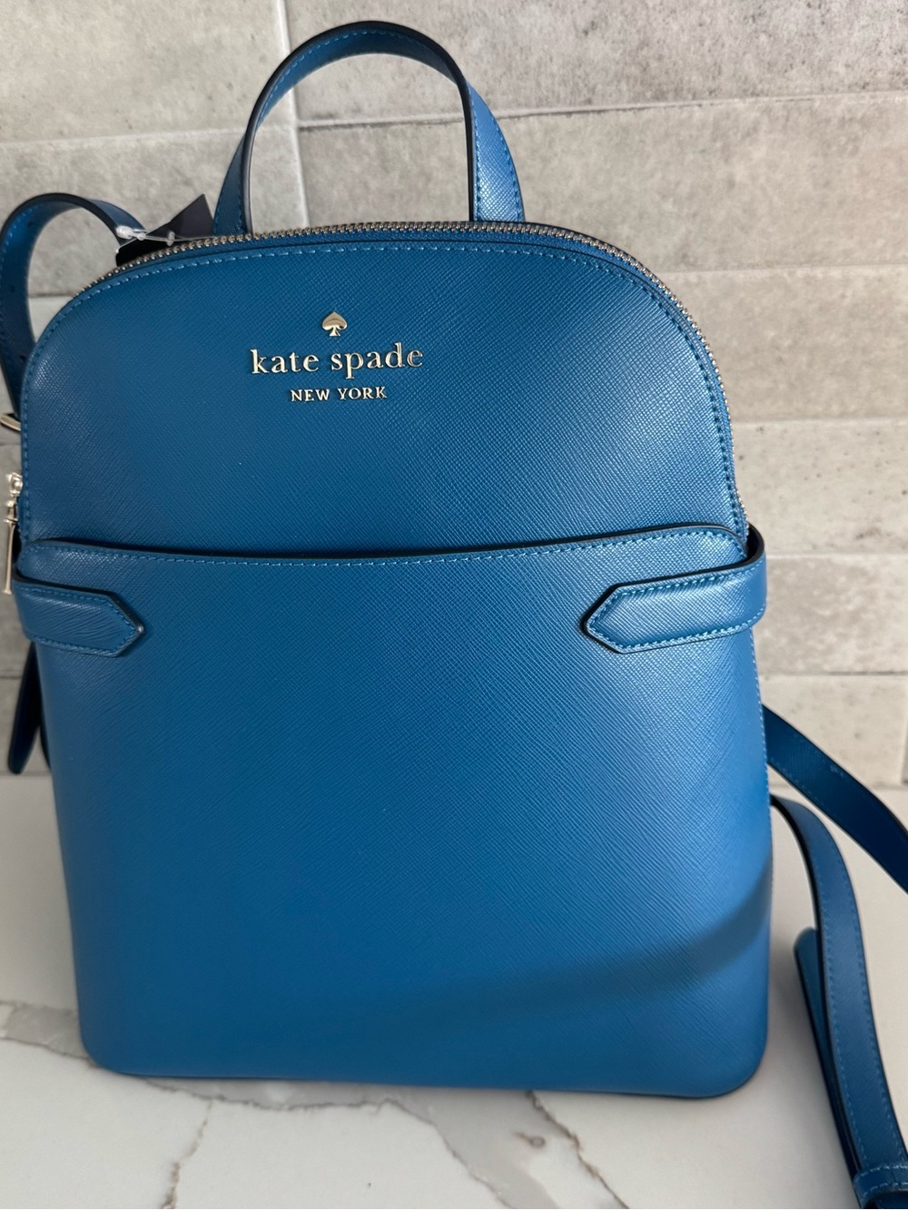 KATE SPADE Sapphire Blue Saffiano Leather Backpack